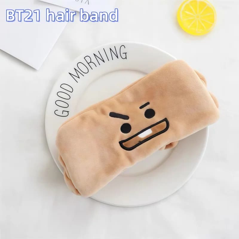 Kawaii BT21 Wash Face Headband Cute Girls Plush Makeup Headband Soft Warm Couple Cartoon Headband Girls Gift - image 4