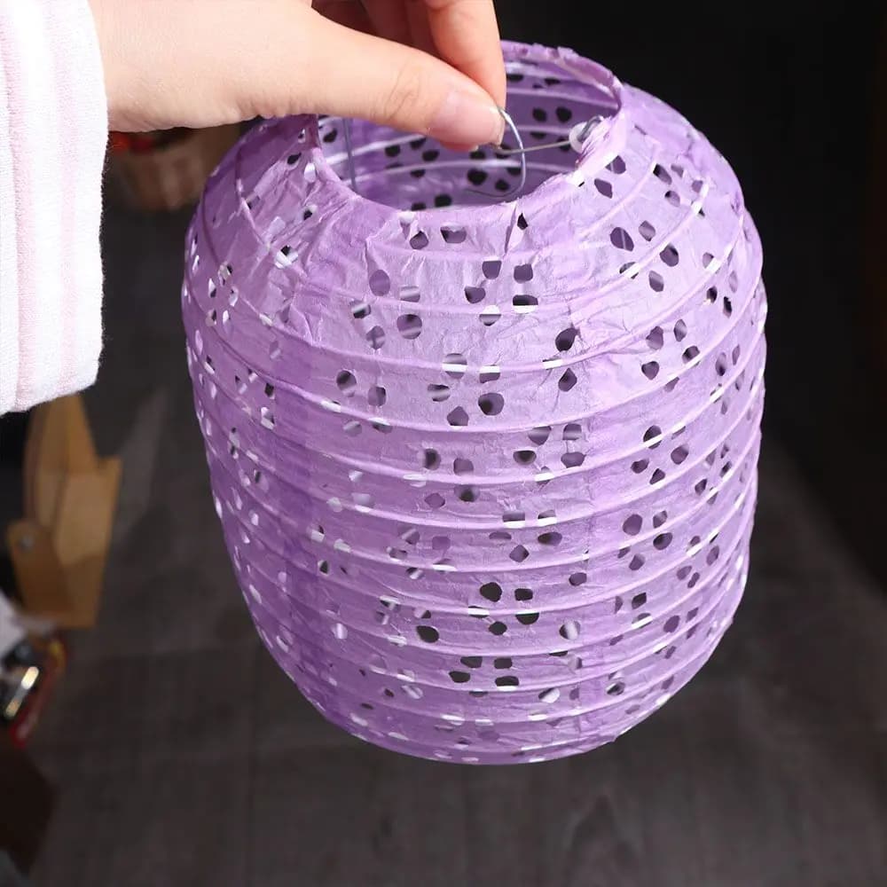 Cylindrical Paper Lantern Chinese Style Portable Colored Hanging Lampion - image 3