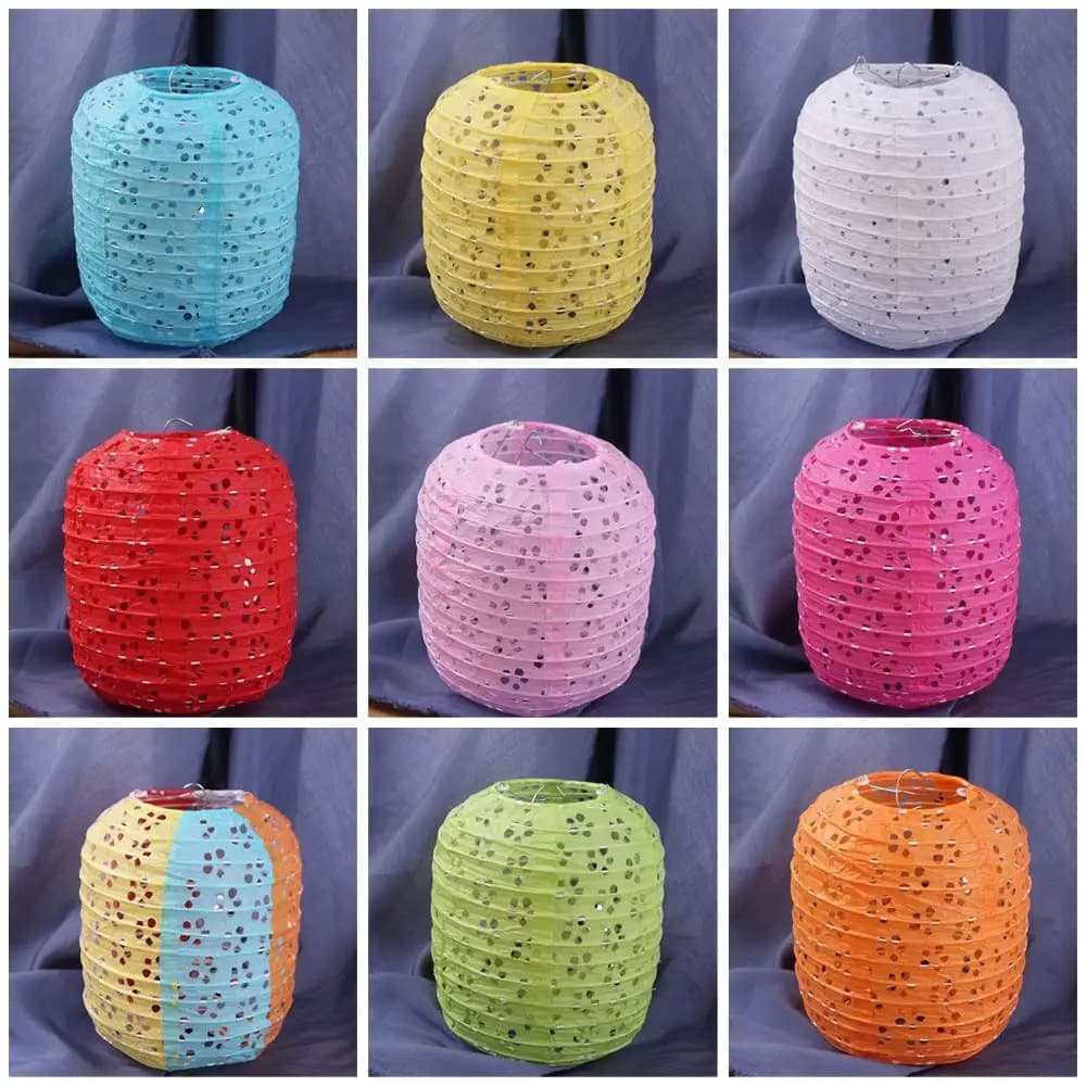 Cylindrical Paper Lantern Chinese Style Portable Colored Hanging Lampion - image 4
