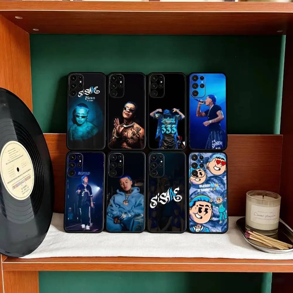 Blessd Cantante Rapper Phone Case For Samsung S25,S24,S21,S22,S23,S30,Ultra,S20,Plus,Fe,Lite Black Shell