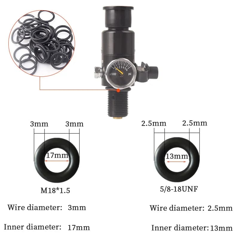 PCP 15PCS/30PCS Air Tank Valvula Reguladora O Ring Set Kit Oring Gas Cylinder Valve Joint Torique Silicone Ring For Paintball - image 6