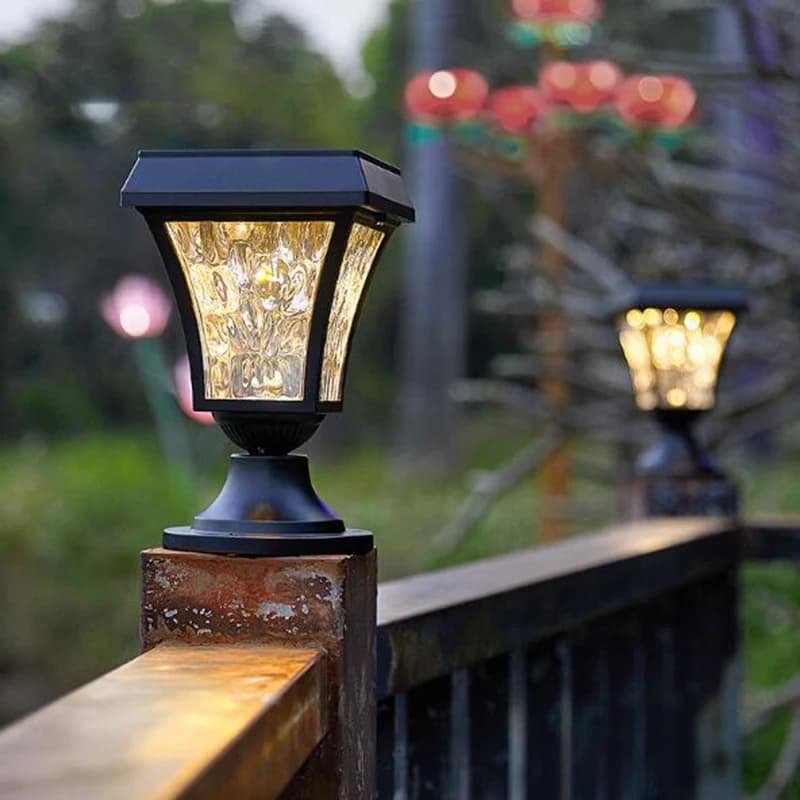 Outdoor Solar LED Post Lamp IP55 Waterproof Garden Fence Light Yard Pillar Lights Gate Fence Wall Courtyard Cottage Solar Lamp - image 3