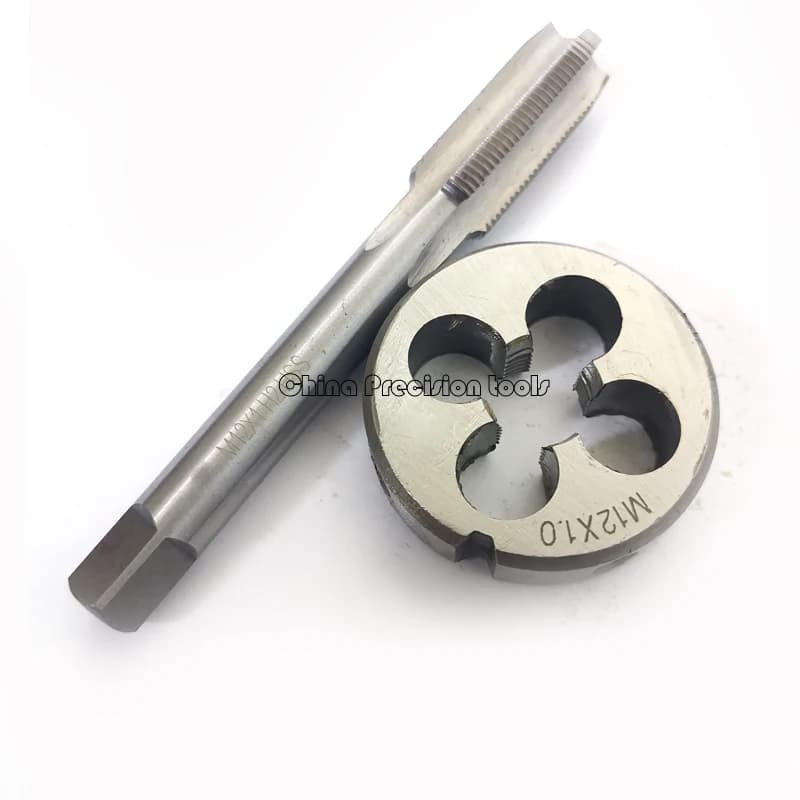 2pcs HSS Left Hand Thread Tap and die set M12 M12X1.5 M12X1.25 M12X1 Machine Straight Flute taps Round Dies M12X1.75 M12X0.75 - image 6