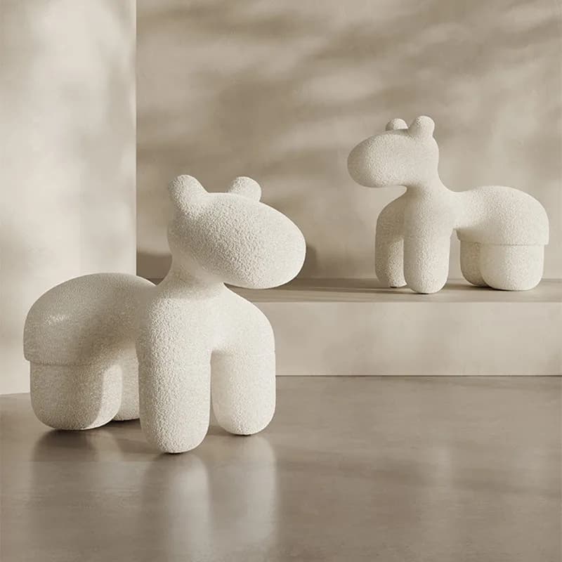Modern simple Internet celebrity leisure chair flannel styling cotton pony chair - image 4