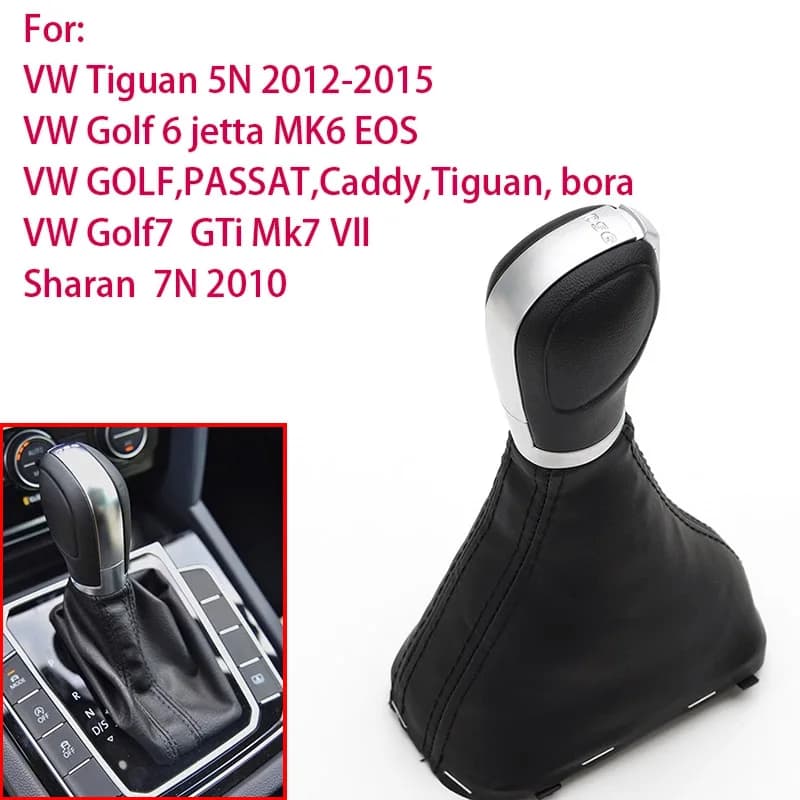 Automatic Gear Shift Knob Stick Lever Shifter Leather Dust Cover For VW Tiguan 5N 2012-2015 Golf 6 jetta MK6 EOS GOLF PASSAT