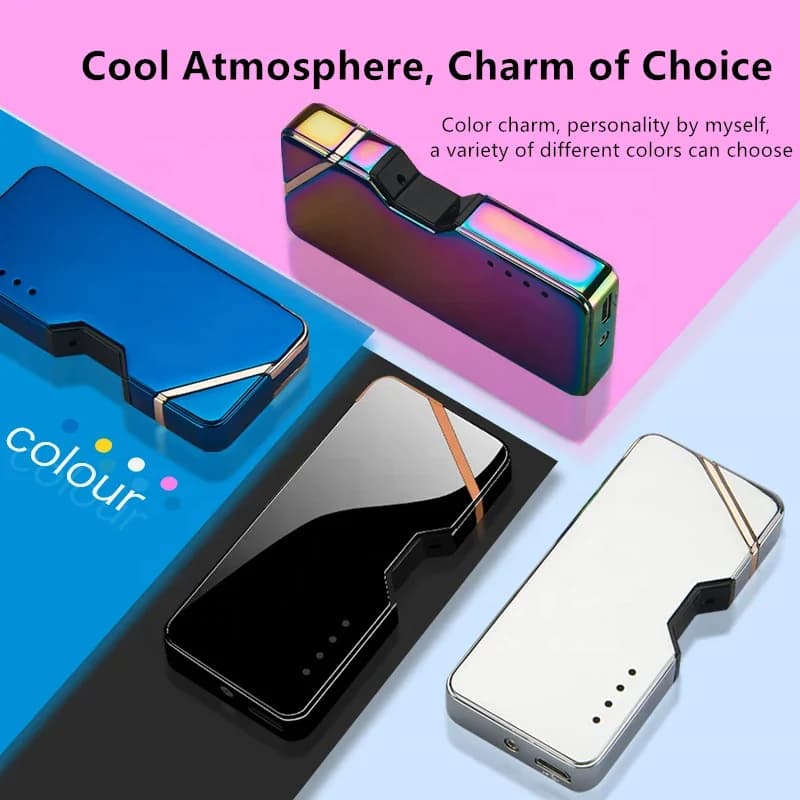 New Laser Electric Lighter Rechargeable Pocket Plasma Lighter Windproof Type-C Portable Electronic lighter torch - image 3