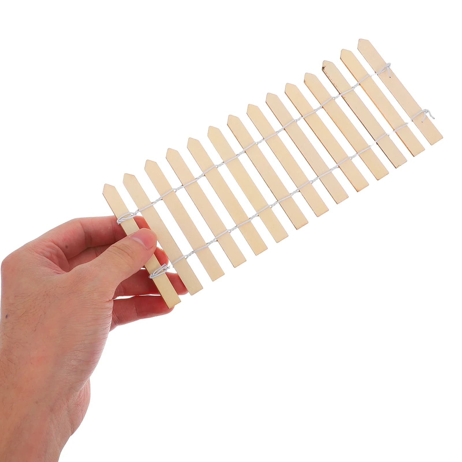 4Pcs Miniature Garden Fence Natural Wood Decorative Picket Fence Unfinished Slats for Outdoor Craft DIY Microlandscape - image 4