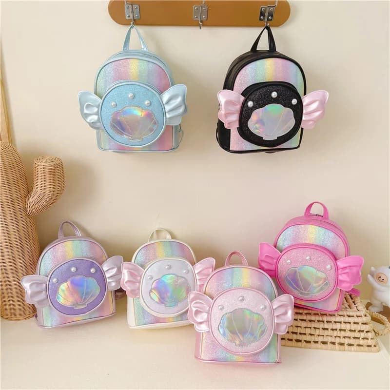 Girls Princess Shiny Sequins Backpack Lightweight Dual-Shoulder Outdoor Travel Bag Fashionable Student Bag for Cute Little Girls - image 5
