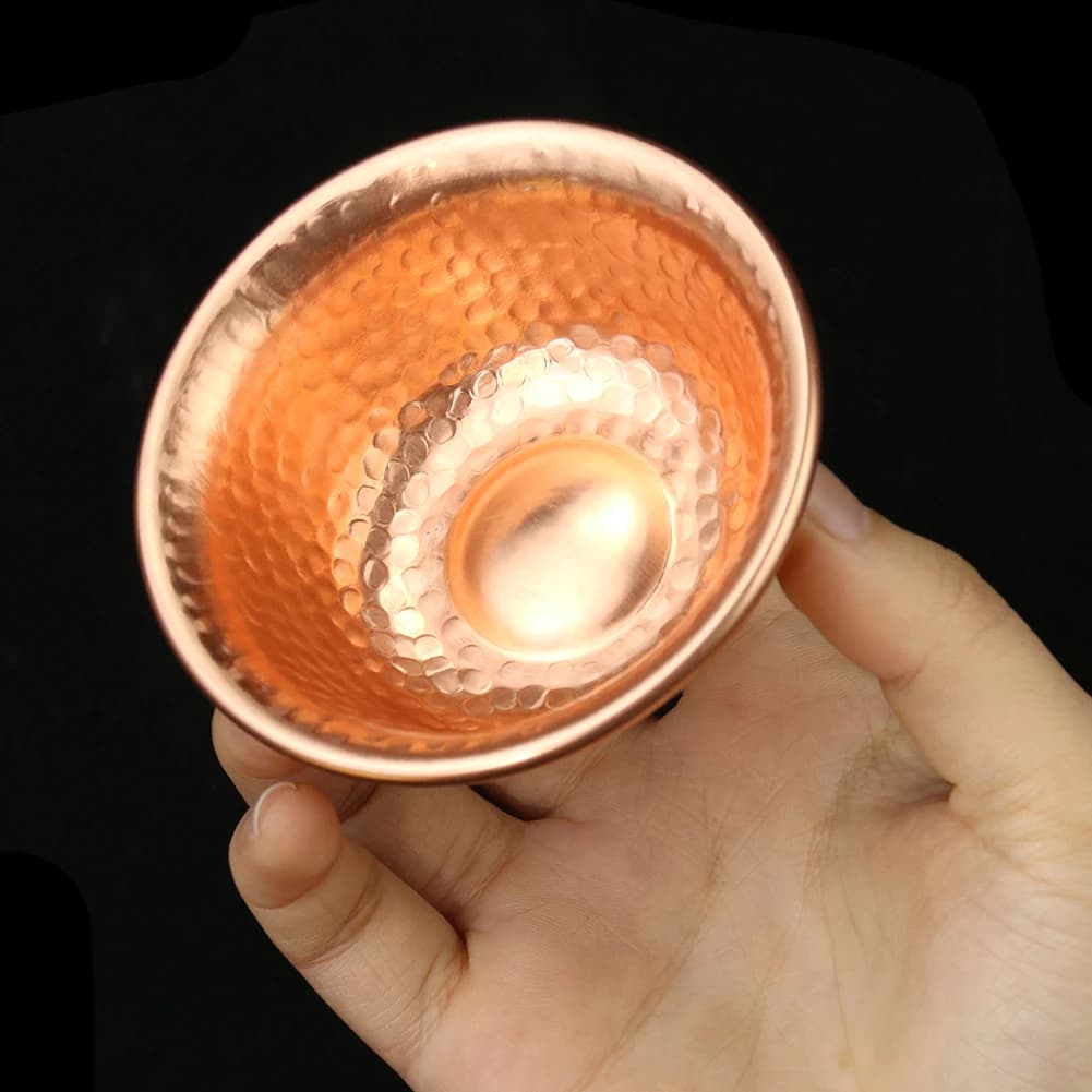 Nepalese Pure Copper Water Supply Bowl Handmade Hammer Pattern Holy Water Bowl for Buddha Buddhist Supplies - image 3
