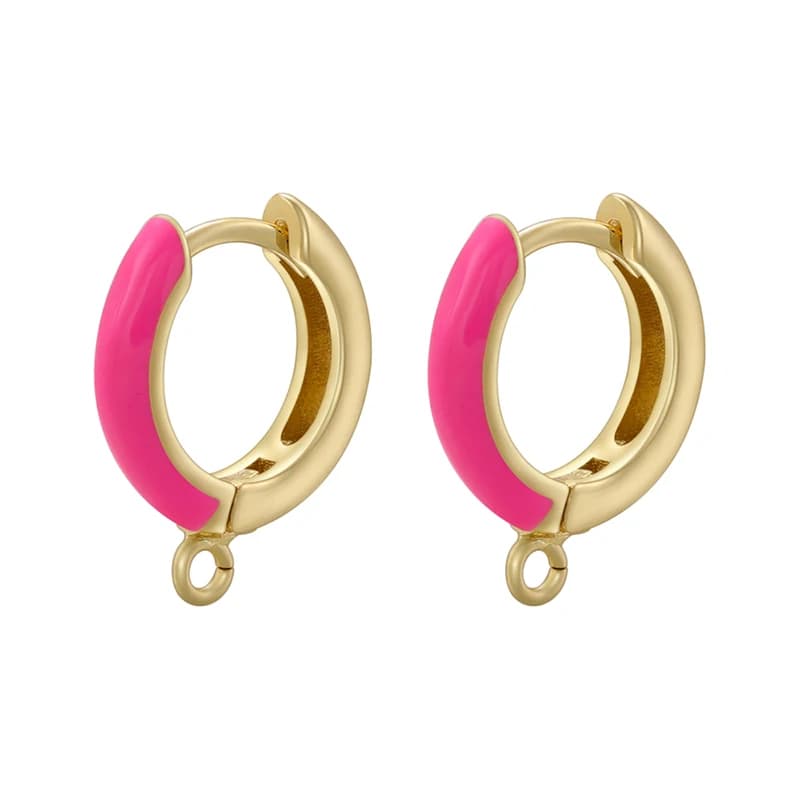 ZHUKOU enamel earrings hooks for Jewelry making 7 colors candy earrings clasp hook Jewelry accessories supplies wholesale VE1176 - image 3