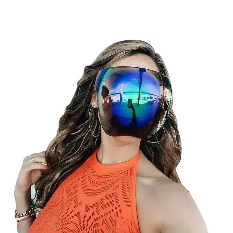 One Piece Protective Face Mask Full Face UV Resistant Oversized Punk Goggle Sunglasses Riding Windproof Dustproof Goggles Gifts - image 4