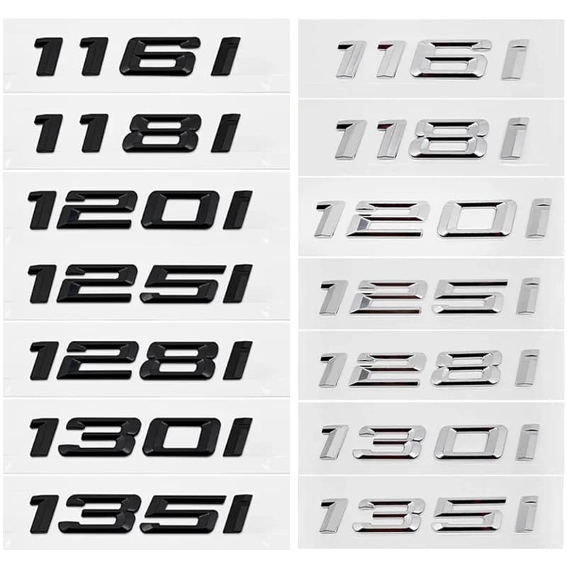 ABS Car Rear Trunk Letters Logo Badge Emblem Sticker For BMW 1 Series 116i 118i 120i 125i 130i 135i 140i E81 E82 E87 E88 F20 F21