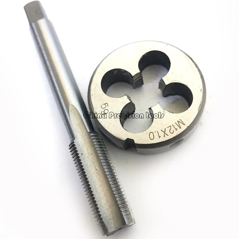 2pcs HSS Left Hand Thread Tap and die set M12 M12X1.5 M12X1.25 M12X1 Machine Straight Flute taps Round Dies M12X1.75 M12X0.75 - image 3