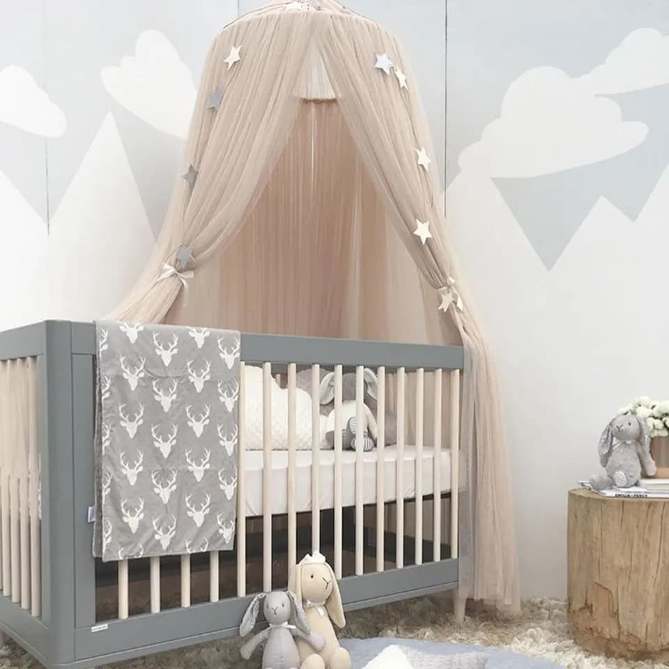 Baby Canopy Mosquito Net Bed Canopy Curtain Bedding Crib Netting Pink Girls Princess Play Tent for Kids Children Room Decoration - image 6