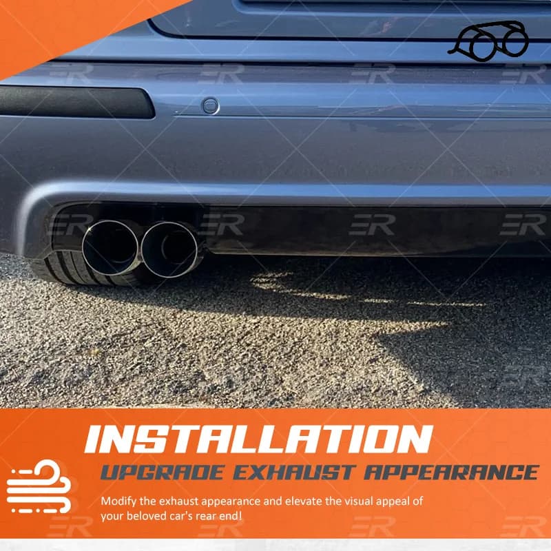 1 PC ER Universal Car Accessories Stainless Exhaust Tips Auto Modified Muffler Tail Tip Upgrade Nozzles Single Wall Straight Cut - image 6