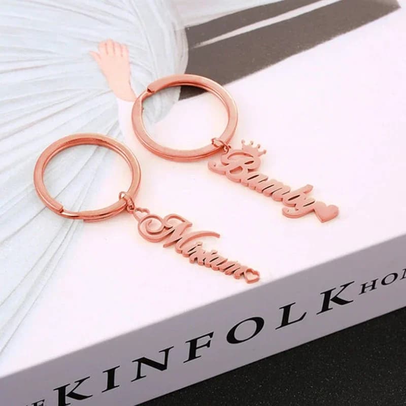 Custom Name Keychain Stainless Steel Personalized Keyring Vertical Pendant Nameplate Boyfriend Gift Family Jewelry Wholesale - image 6