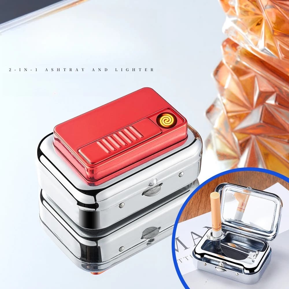 New Multifunctional Cigarette Case Charging Tungsten Wire Lighter Mini Portable Ashtray Cigarette Accessories Men's Gift - image 5