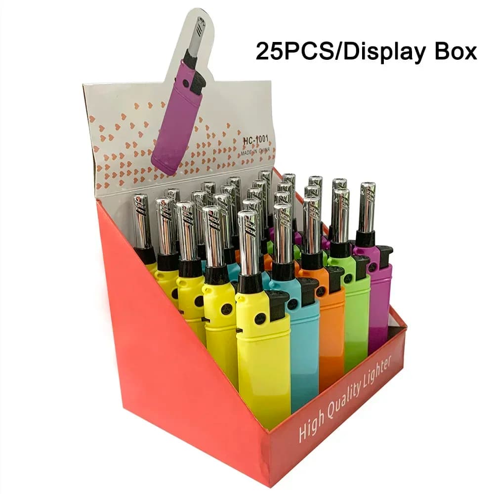 Mini Portable Inflatable Lighter Outdoor Kitchen Candle Barbecue Camping Plastic Butane Gas Lighter - image 6