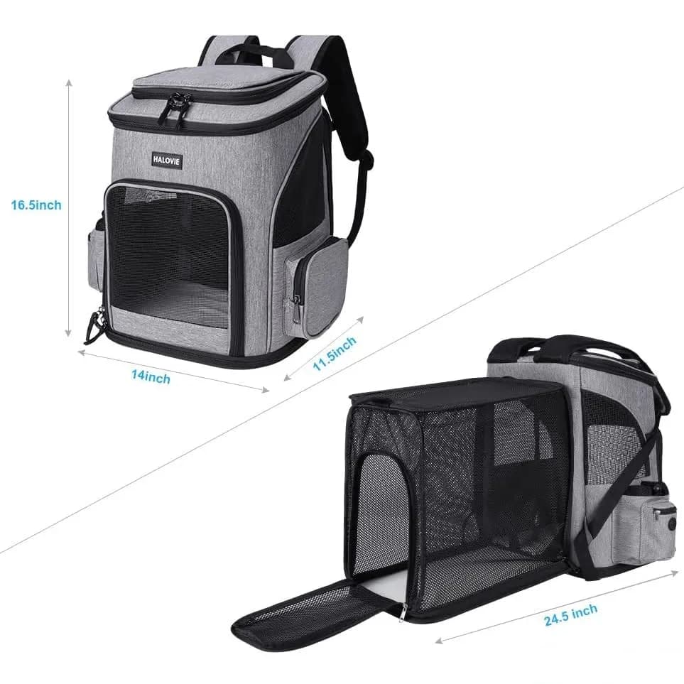 Pet supplies Scalable household outing, large capacity breathable dog bag, portable and foldable cat backpack - image 4