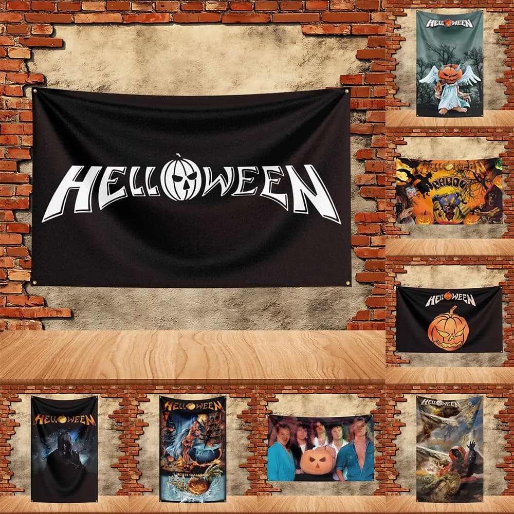 90X150ft Helloween Band Party Flag Polyester Printed Flag Banner Tapestry for Garden Garage Decoration Concert Flag