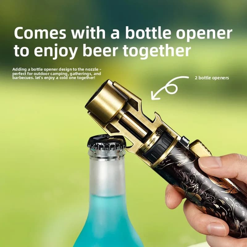 Large Fire Welding Gun Windproof Blue Flame Butane Gas Torch Lighter Bottle Opener Safety Lock Fire Switch Kitchen Cigar Lighter - image 4