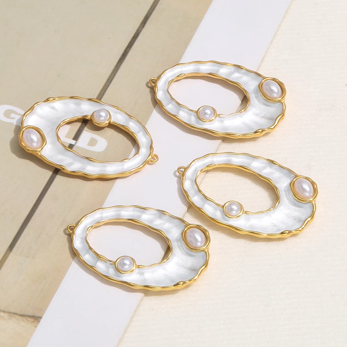 1pcs Stainless Steel Enamel Shell-shaped Charms Gold-plated DIY Necklace Earrings Jewelry Making Materials Accessories Wholesale - image 5