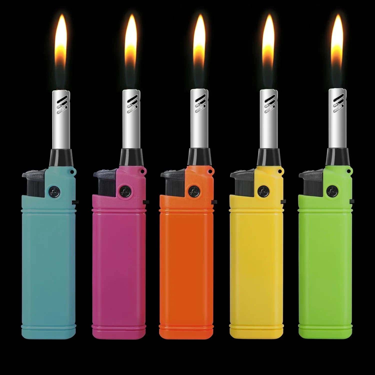 Mini Portable Inflatable Lighter Outdoor Kitchen Candle Barbecue Camping Plastic Butane Gas Lighter