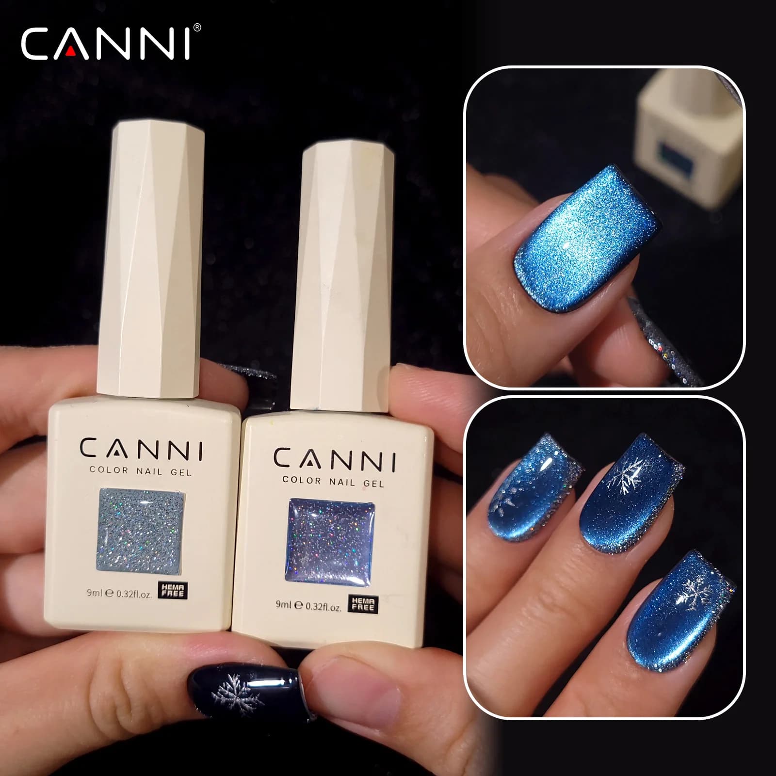 8pcs/kit 9ML CANNI Cat Eye Gel Nail Polish Kit TPO/HEMA Free Soak Off UV LED Gel Varnish Ultra Glossy Glitter Semi Permanent Gel - image 4