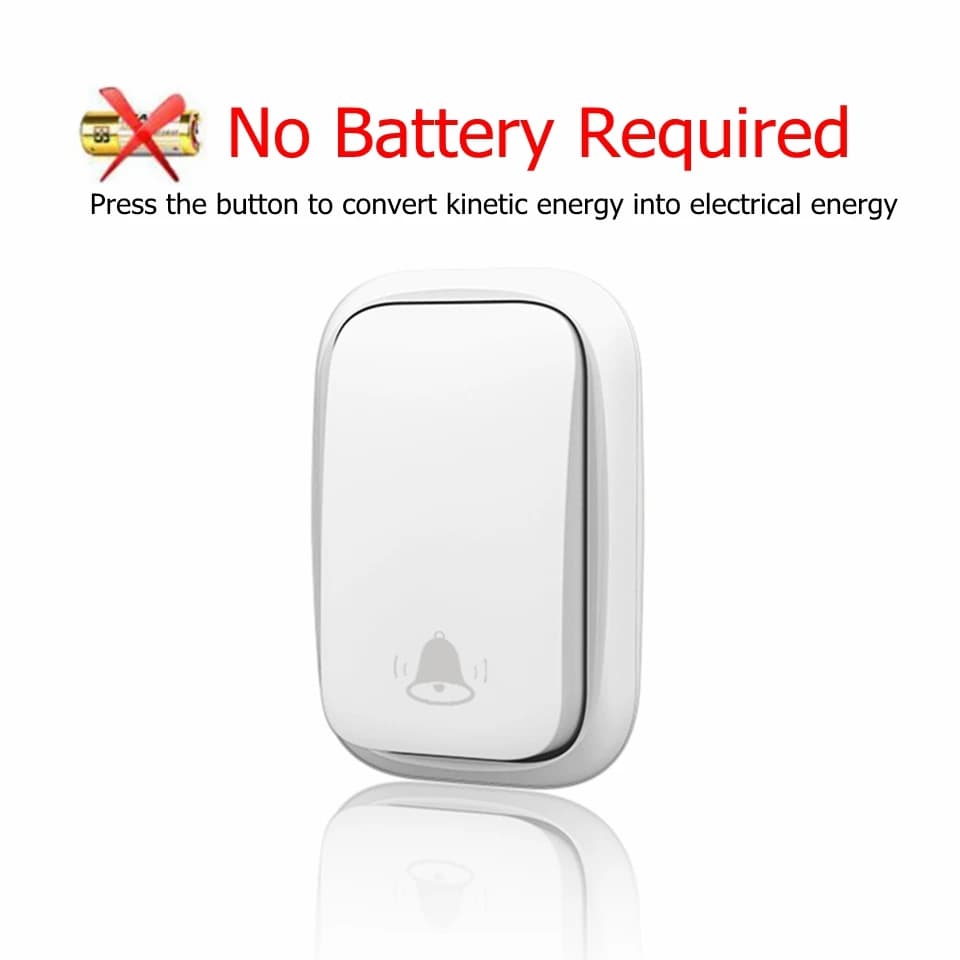 CACAZI Self-powered Waterproof Wireless Doorbell No Battery Chime 150M Remote Home Door Bell US EU UK Plug 1 Button 4 Receiver - image 3