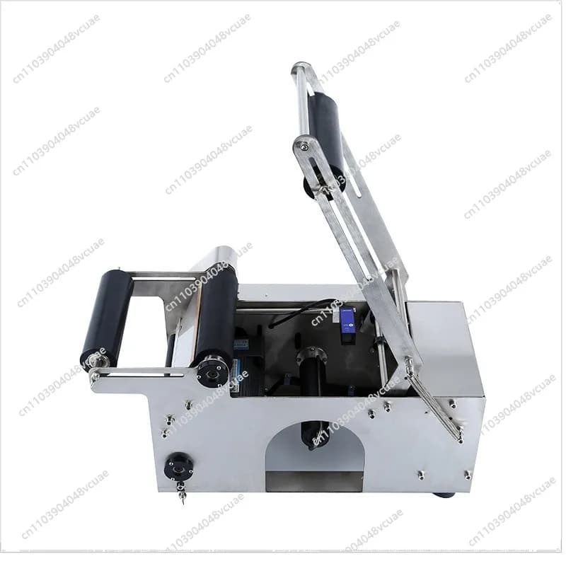Semi-automatic Labeling Machine, Universal for Flat Round Bottles, Manual Feeding and Automatic Labeling
