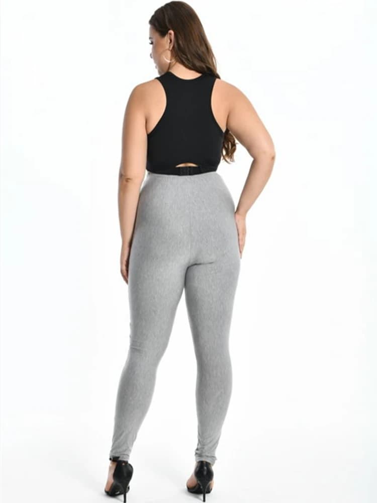 Solid Candy Color Leggings For Women 7XL 6XL 5XL Modal Cotton Large Size Ankle Legins Pants Grey Black White Pink Red Purple - image 6