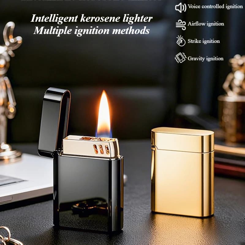 Creative Intelligent Voice Controlled Lighter Type-C Charging Elegant Open Flame Portable Metal Lighter Men's Business Gift - image 3