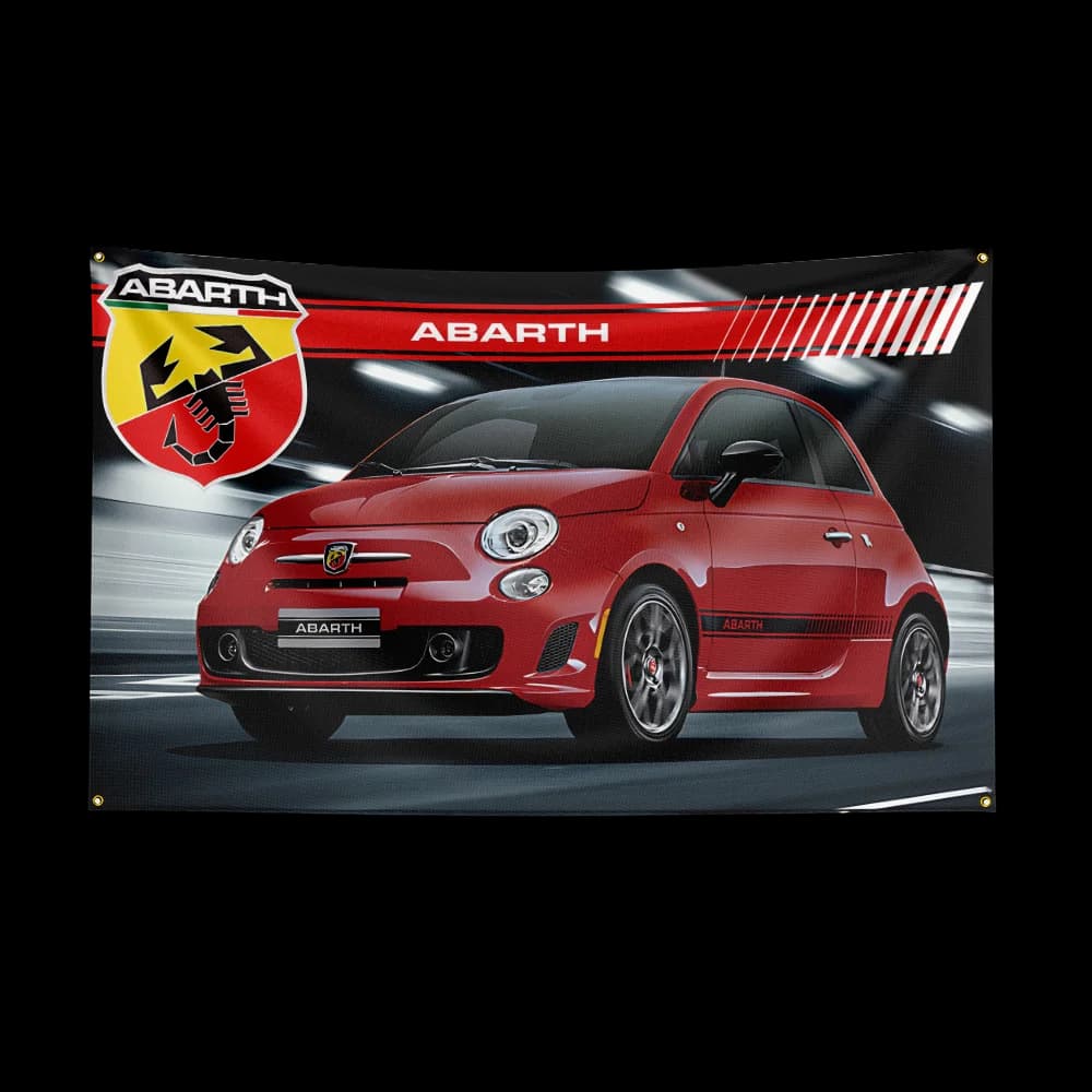 A-AbarthS Car Flag Banner 3x5ft Polyester with Brass Grommets HD Printing Exhibition, Racing, Car Fans, Porch, Garage Decoration - image 3