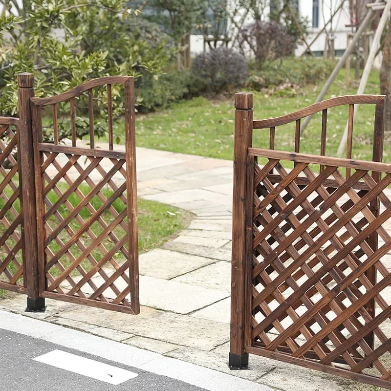 Carbonized retro preservative wooden door wooden fence gardening fence fence garden yard wooden door - image 5