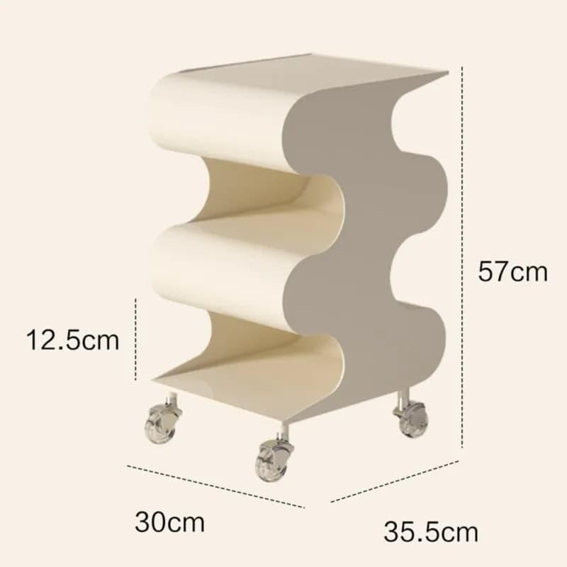 MOMO Movable Plastic Trolly Sofa Side Table Creative Medieval Bedside Cabinet Storage Ins Style Transparent Side Table - image 6
