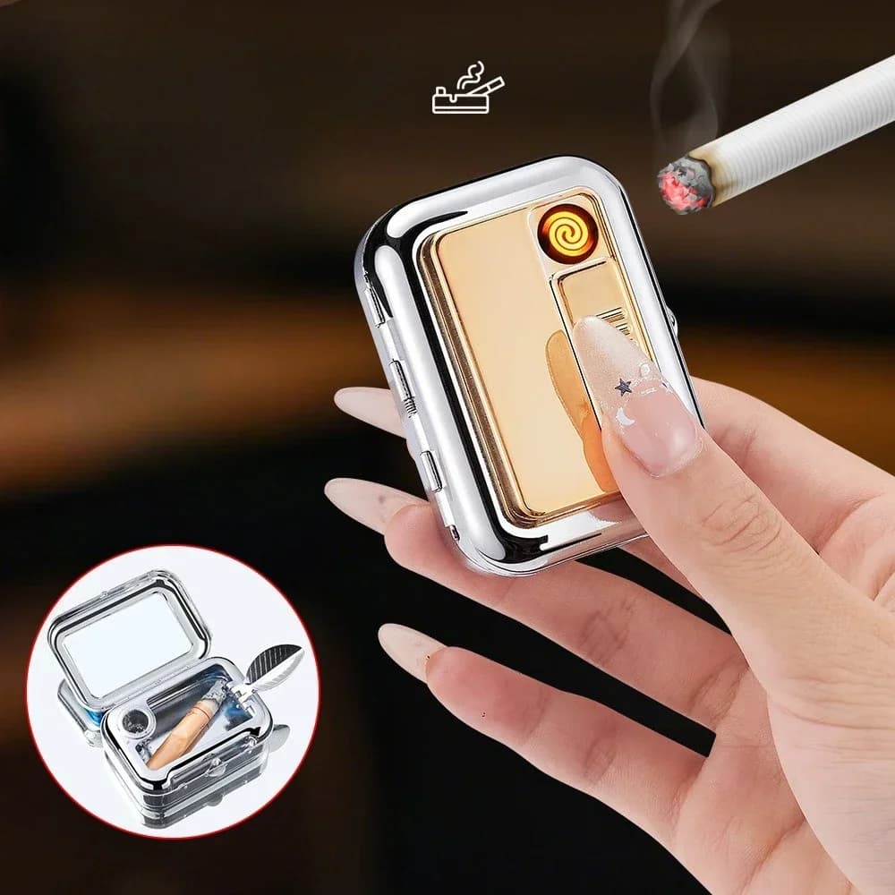 New Multifunctional Cigarette Case Charging Tungsten Wire Lighter Mini Portable Ashtray Cigarette Accessories Men's Gift - image 3