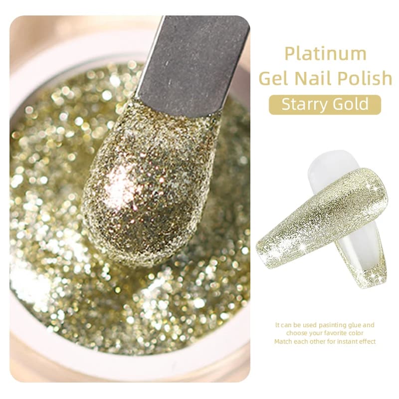 New Glitter Gel Polish Shiny Platinum Nail Gel 5ml Nail Art Flashing Soak Off UV Semi Permanent Hybrid Vernis Varnish Lacquer - image 5