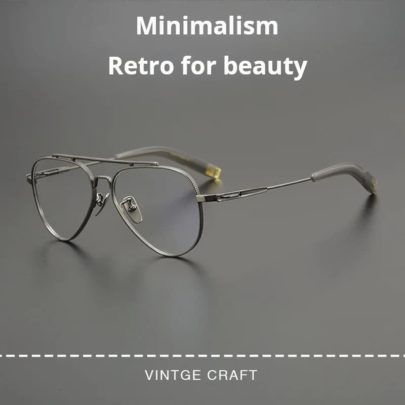 TFTB High Quality Men's Pilot Glasses Luxury Pure Titanium Eyewear Women Ultra-light Flexible Big Size Eyeglasses Frame LSA101 - image 4