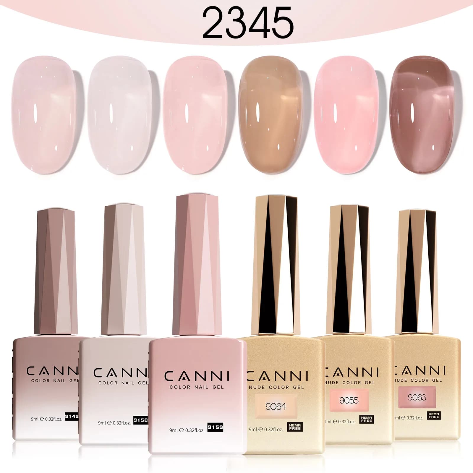 CANNI HEMA FREE TPO FREEGel Nail Polish Kit Jelly Pink Nude Collection Gorgeous Color Full Coverage Soak Off UV LED Gel Gift kit - image 3