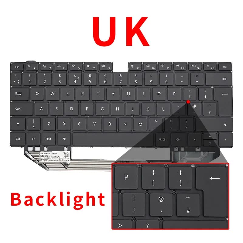 US/RU NEW Laptop keyboard for HUAWEI MateBook X Pro MACH-W19/W19C/W19B/BL/L/W29 MACHR-W29/W29B/W29BL/W19/W19C/W19 MACHC-WAH9LP - image 6