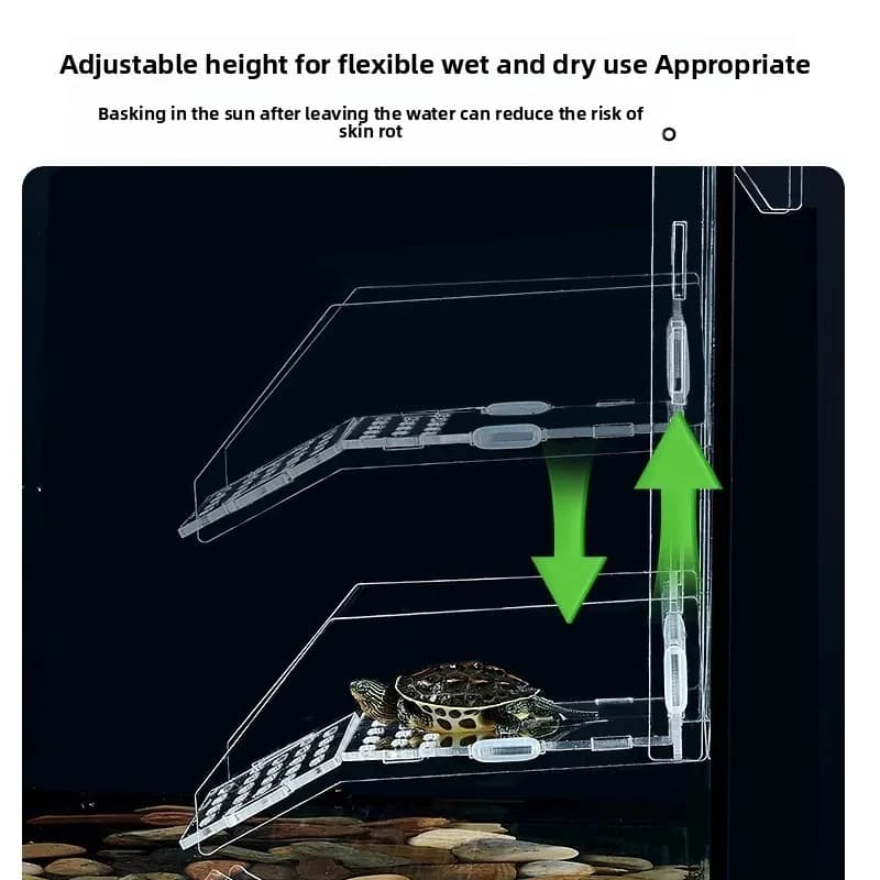Yee Aquatic Turtle Basking Platform Acrylic Deep Water Ramp with Suction Cups for High-Level Resting And Decoration - image 4