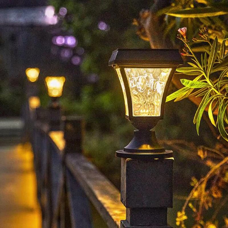 Outdoor Solar LED Post Lamp IP55 Waterproof Garden Fence Light Yard Pillar Lights Gate Fence Wall Courtyard Cottage Solar Lamp - image 5