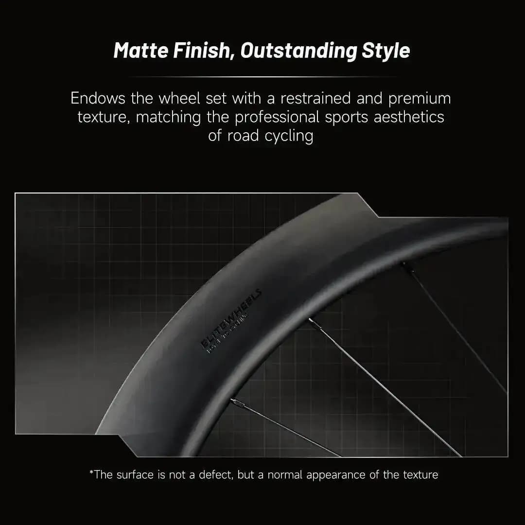 ELITEWHEELS EDGE DISC 3.0 Carbon Wheelset Ratchet System 50T Wing 20 Spoke UD Matte Raw Carbon Center Lock Cruiser Wheelset - image 6
