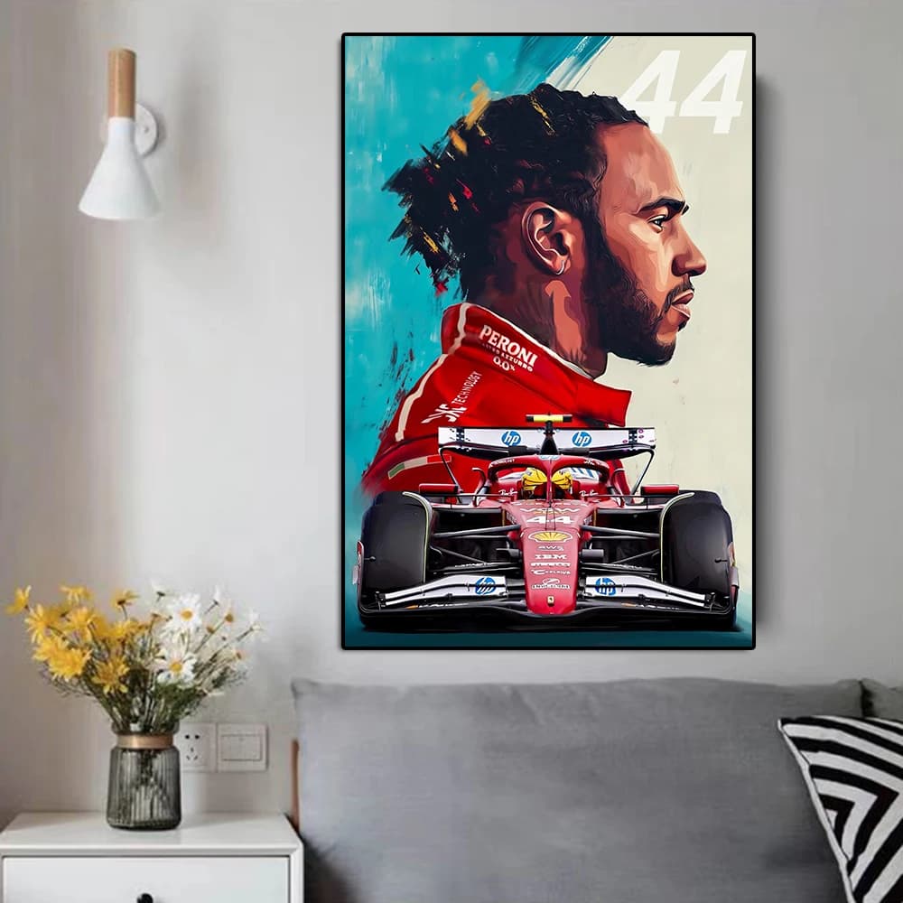 2025 Season Formula Grand Prix Hamilton Portrait Poster Racing Graffiti Canvas Painting Supercar Wall Art Club Room Home Decor - image 4
