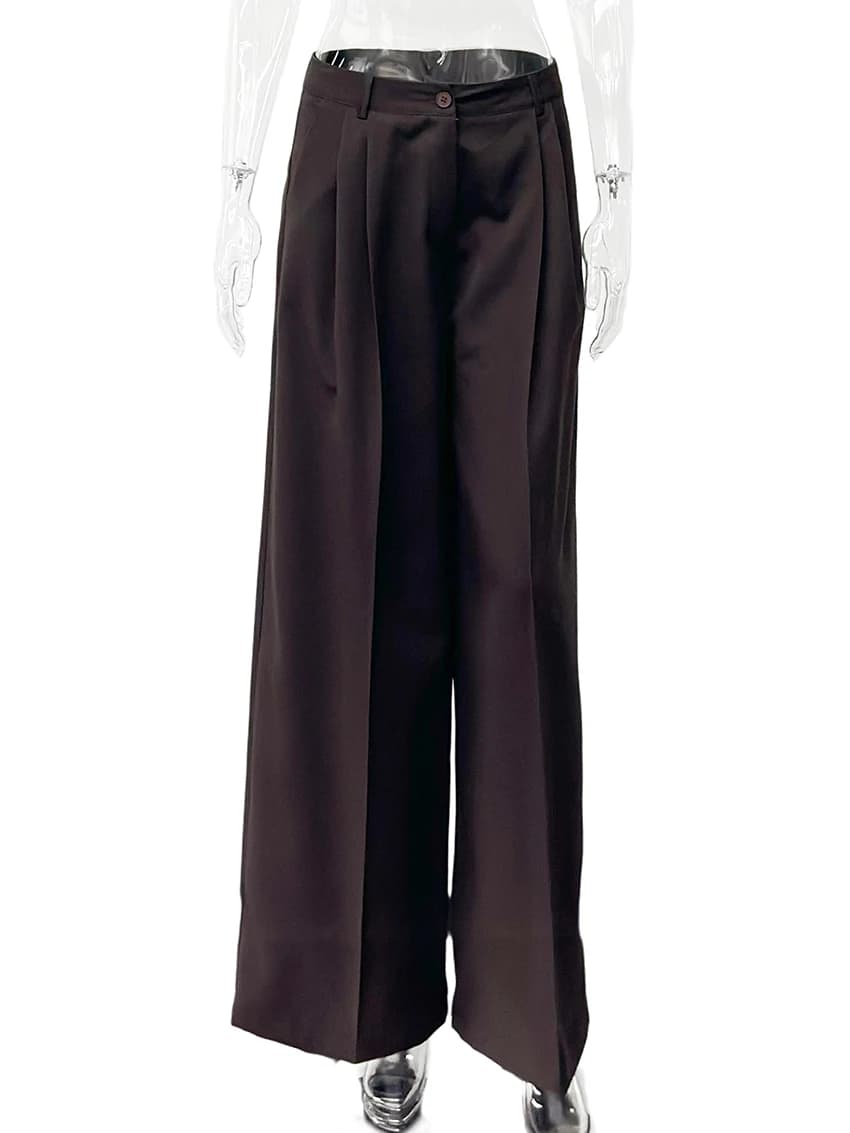 Parc Fee Fashion Loose Coffee Office Women Pants 2025 Casual High Waist Wide Trousers Elegant Full Length Pants Female Clothing - image 6