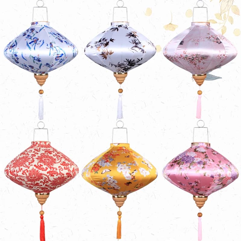 12/14 Inch Chinese Silk Lantern Retro Traditional Japanese Vietnam Lantern Balcony Party Spring Festival Wedding Hanging Decor - image 5