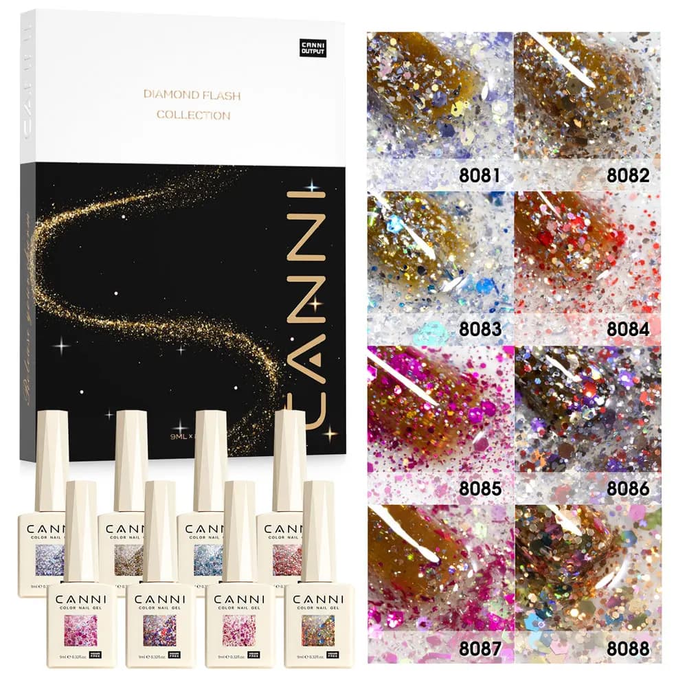 HEMA FREE CANNI Nail Gel Polish VIP Kit 9ml Galaxy Sparkle Glitter Nail Gel Kit Soak Off UV LED Gel Varnish Pigmented Paint Set - image 4