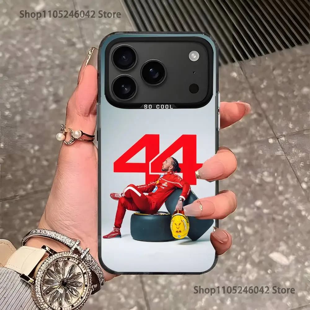 Racing 44 L-Lewis H-Hamilton For iPhone 17,16,15,14,13,12,11,Mini,Pro,E,SE4,XS,MAX Black Candy Matte Cover - image 3