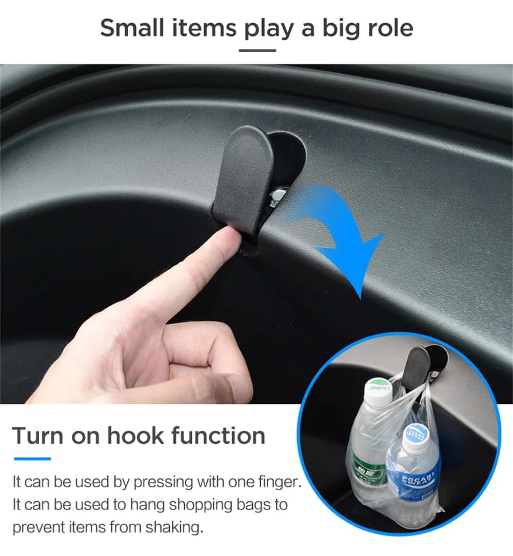 2 Pcs Car Front Trunk Hook for Tesla Model 3 2017-2020 Eject Clip Installation Car Spare Box Hook ABS Auto Interior Accessories - image 4