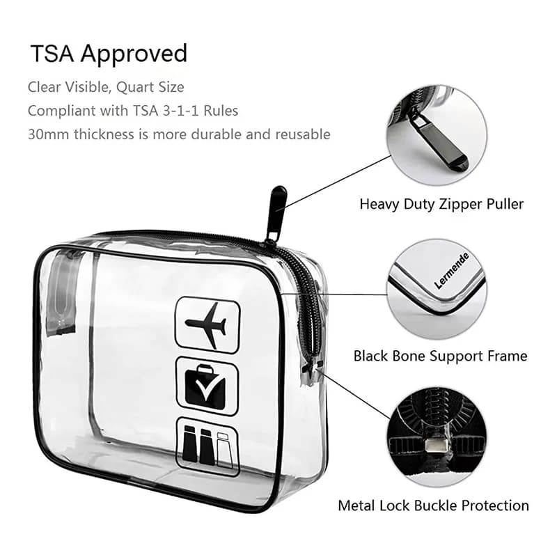 Clear Makeup Cosmetic Bag Portable Travel Toiletry Pouch Transparent Waterproof Pouch Storage Home Travel Wash Kit Case - image 5